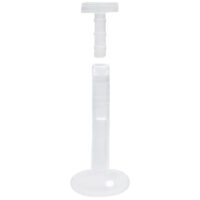 Läpinäkyvä Push-Fit Labret Tanko lävistyksiin Läpinäkyvä Labret Tanko Bioplastista Push-Fit kierteen kanssa valkoisella taustalla