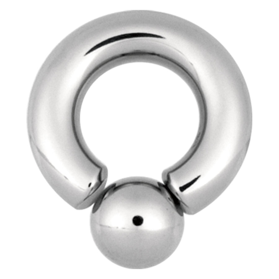 Titan Highline® ruuvirengas titaanista Hopeinen ruuvirengas titaanista pallolukolla valkoisella taustalla