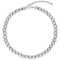 Hopeinen Bubble-kaulakoru kirurginteräksestä Hopeinen Bubble-kaulakoru kirurginteräksestä 316L valkoisella taustalla
