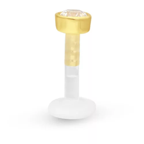 18k Gold Crystal Push-Fit Labret