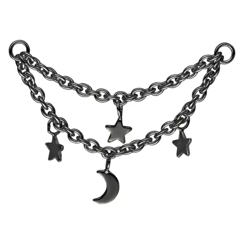Moon & Stars Piercing Connection Chain
