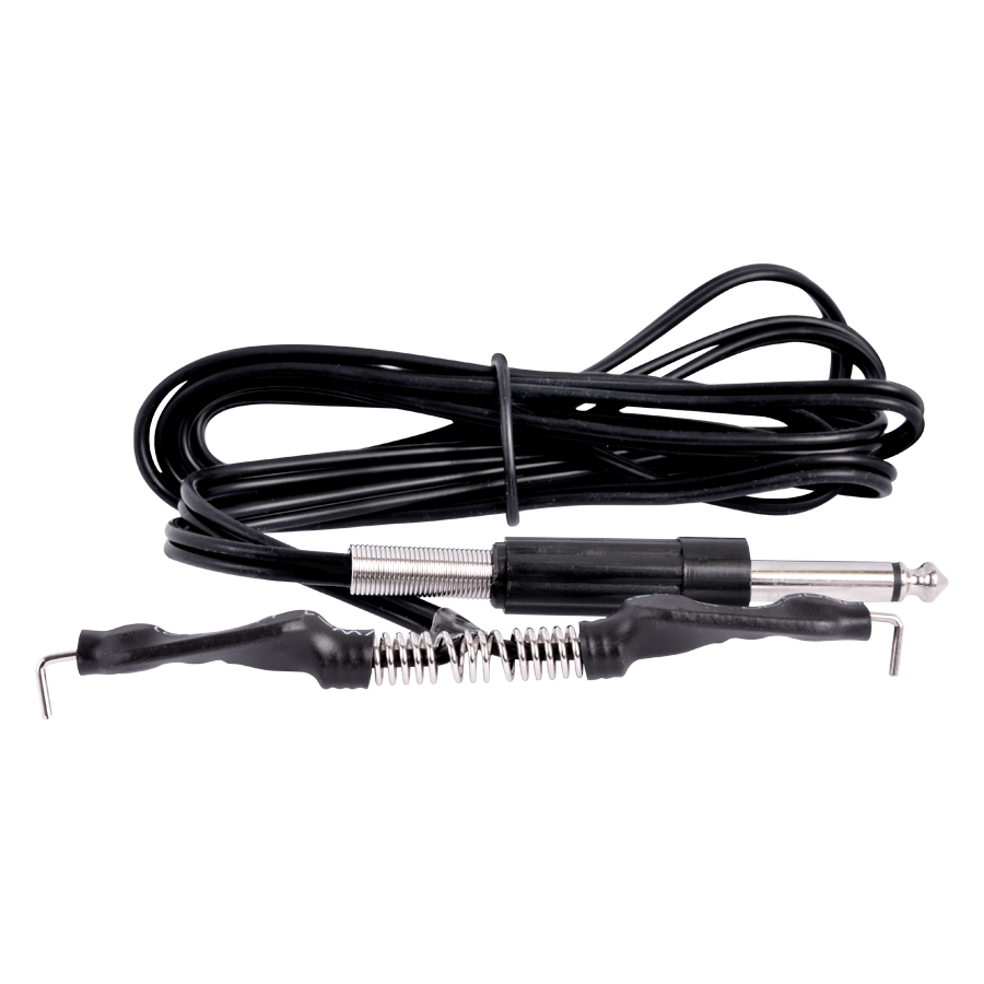 Musta Clip Cord liittimellä valkoisella taustalla