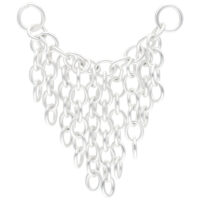 Hopeinen Tassle-lävistysketju 20mm Hopeinen Tassle-lävistysketju 20mm pituudella valkoisella taustalla