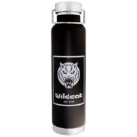 Musta Wildcat tyhjiöeristystermos Musta tyhjiöeristystermos, jossa Wildcat-logo valkoisella taustalla