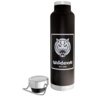 Musta Wildcat tyhjiöeristetty pullo Musta tyhjiöeristetty pullo Wildcat-logolla valkoisella taustalla