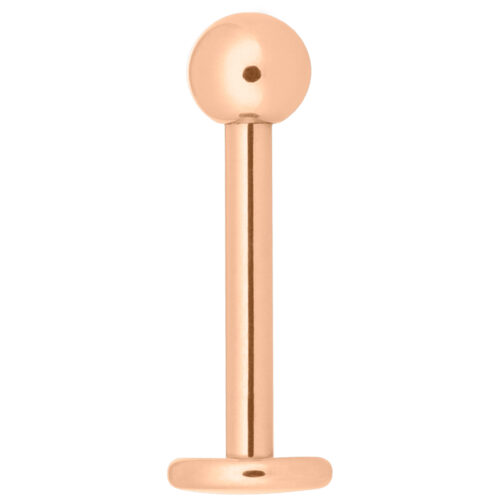 Ruusukultainen Micro Labret pallolla valkoisella taustalla