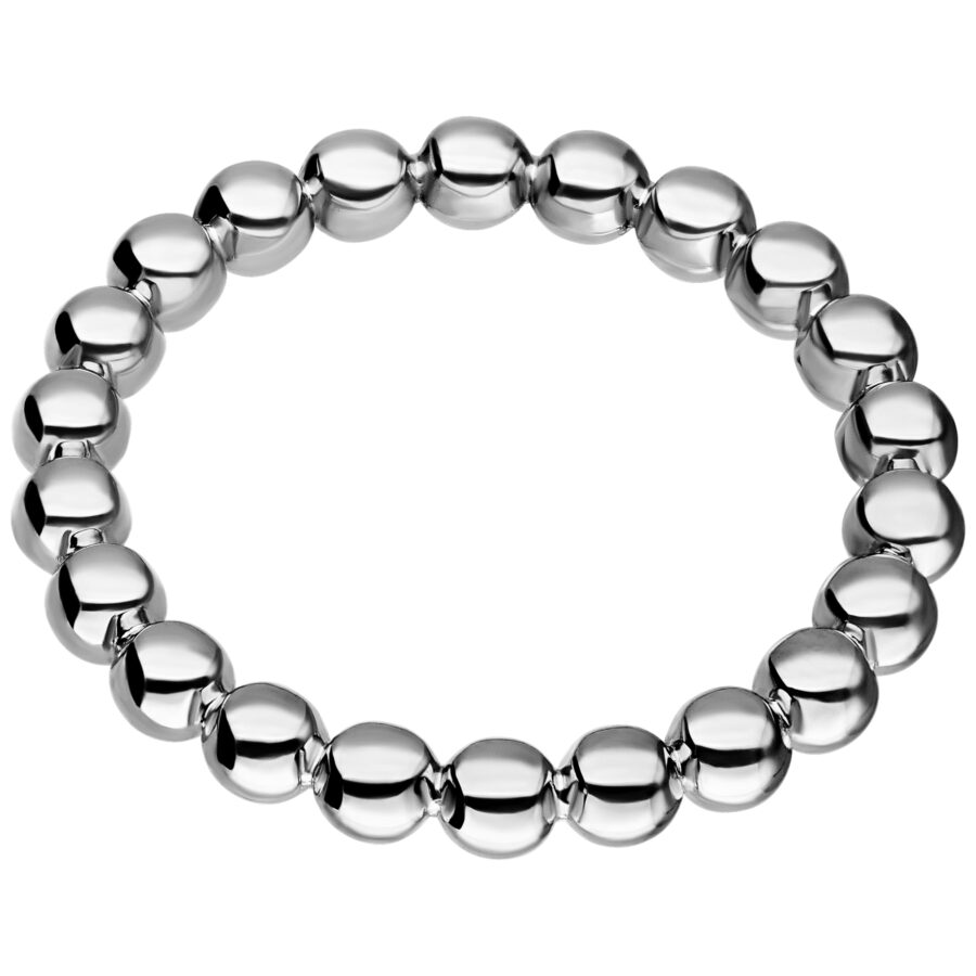 Hopeinen Bubble-sormus kirurginteräksestä, 17,0 mm, valkoisella taustalla
