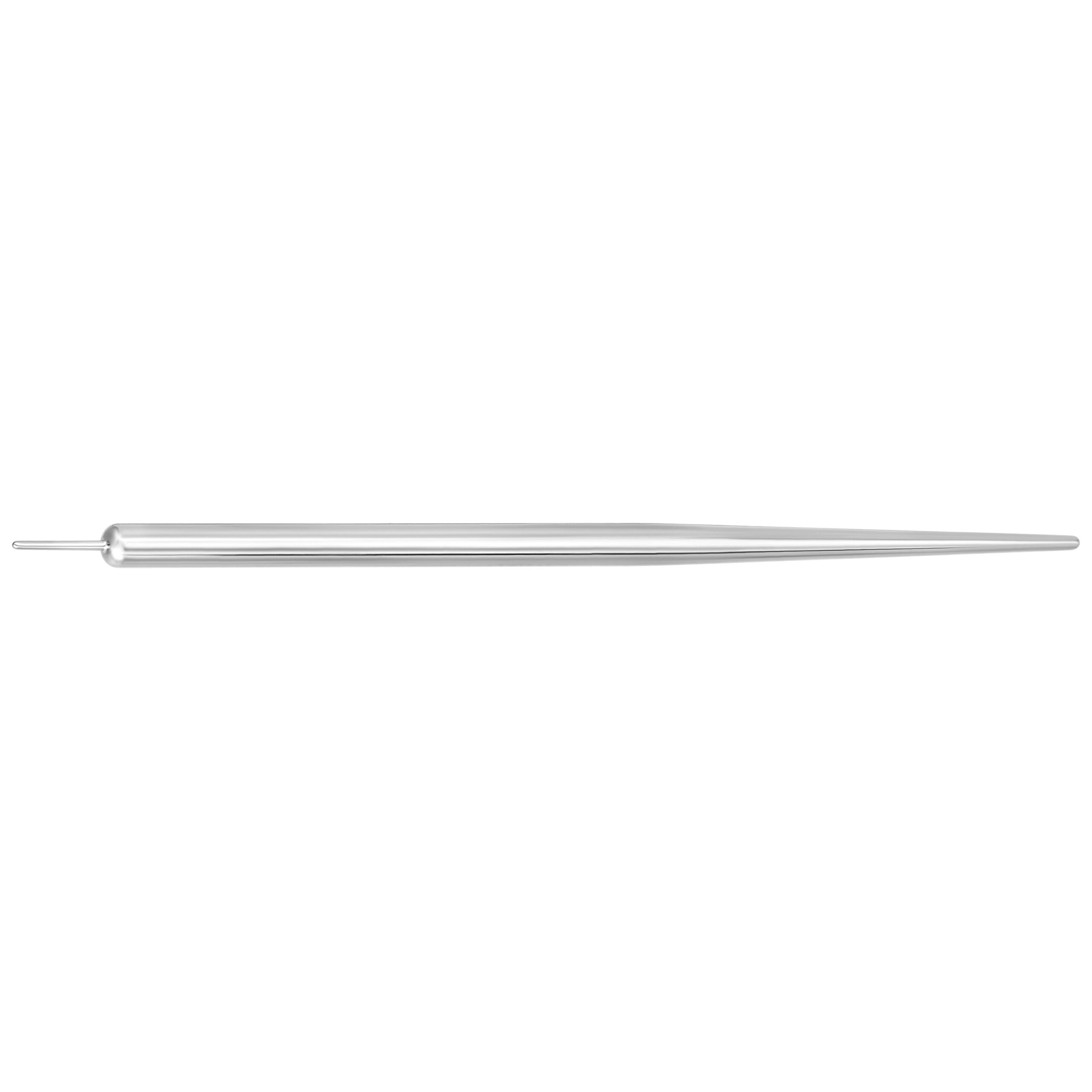 Hopeinen suora asennustappi titaanista, 2,0 mm paksuus, 50 mm pituus valkoisella taustalla