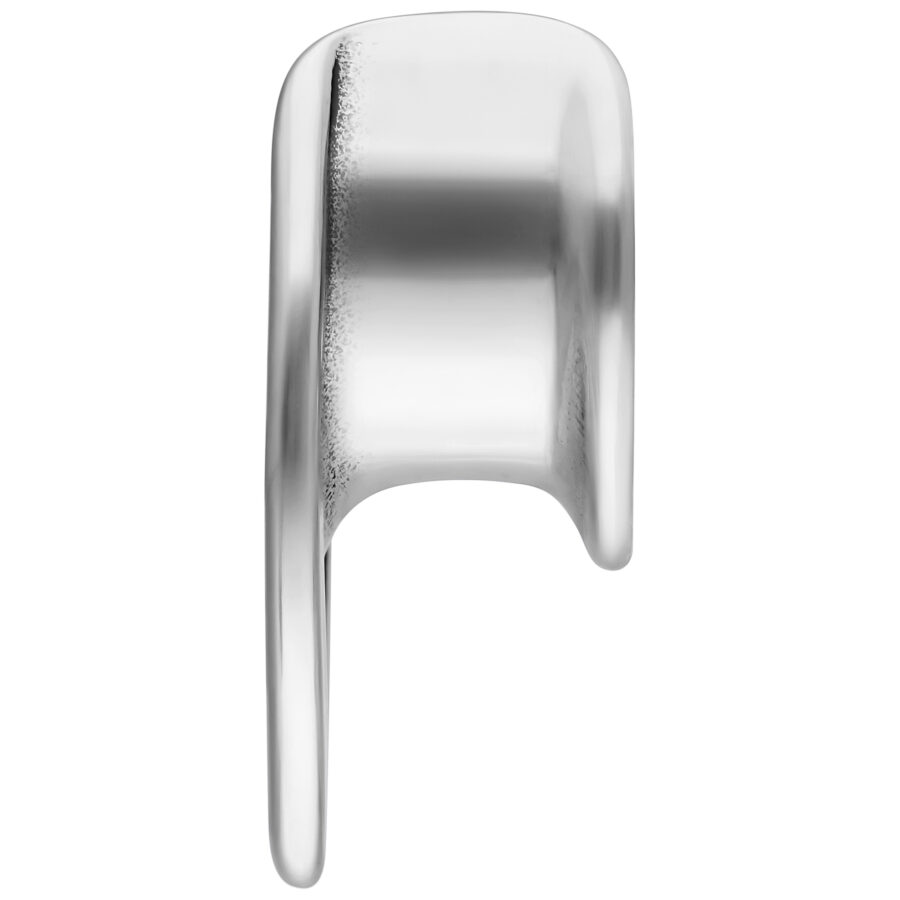 Hopeanväriset Double Arrow Earsaddles kirurginteräksestä, koko 8,0 mm, valkoisella taustalla