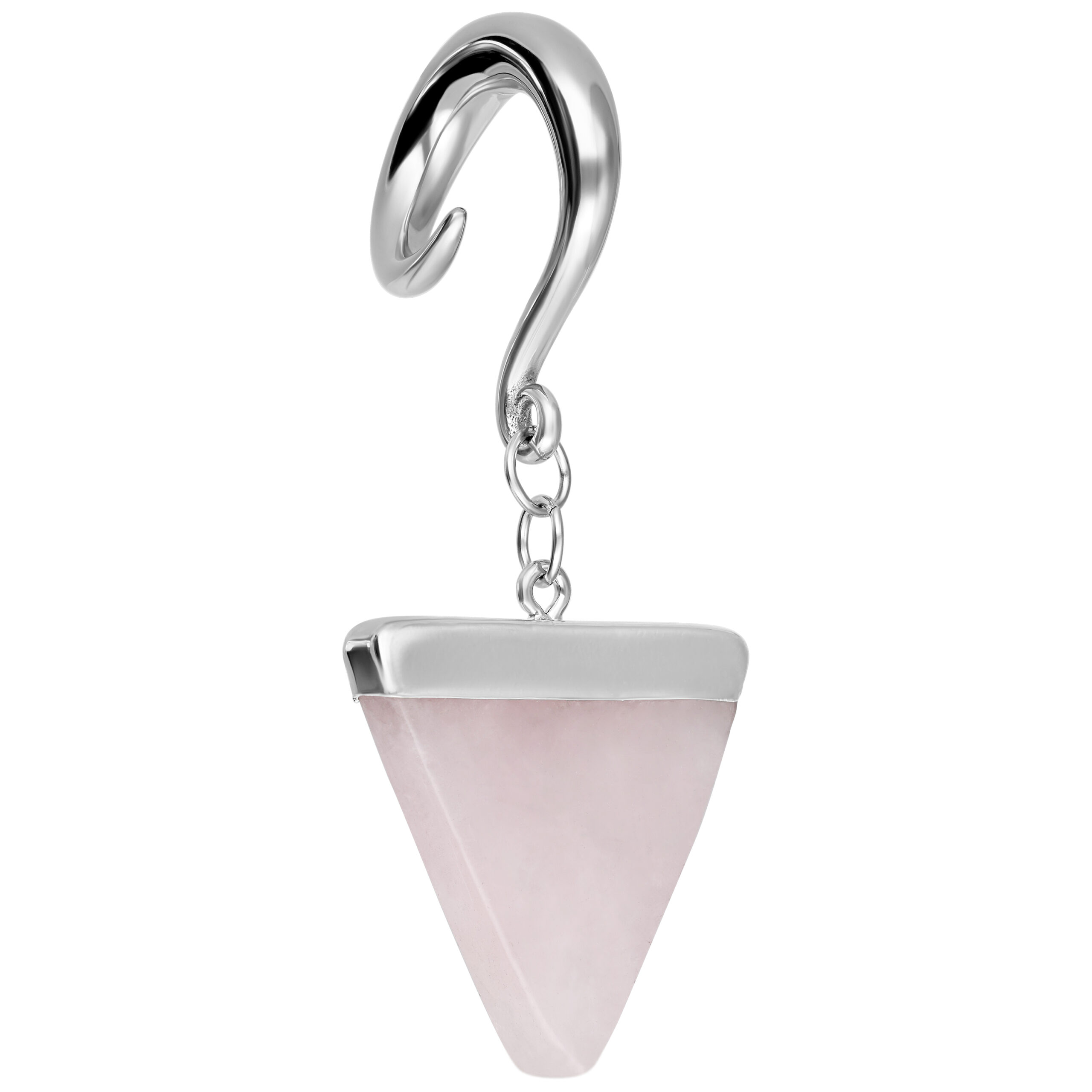 Rose Triangle korvapaino hopeanvärinen Hopeanvärinen kolmionmuotoinen korvapaino koukulla ja ketjulla