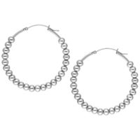 Kaksi hopeista Bubble Hoops -korvakorua kirurginteräksestä valkoisella taustalla