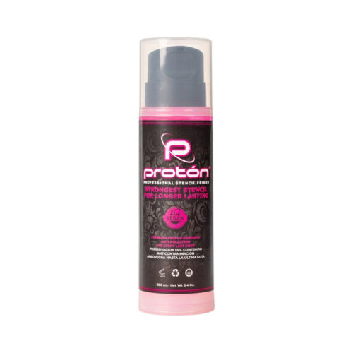 Proton Airless Stencil Primer pinkissä pullossa, 250 ml, valkoisella taustalla
