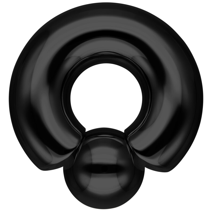 Musta Monster Screw In Ring, 12mm paksuus valkoisella taustalla