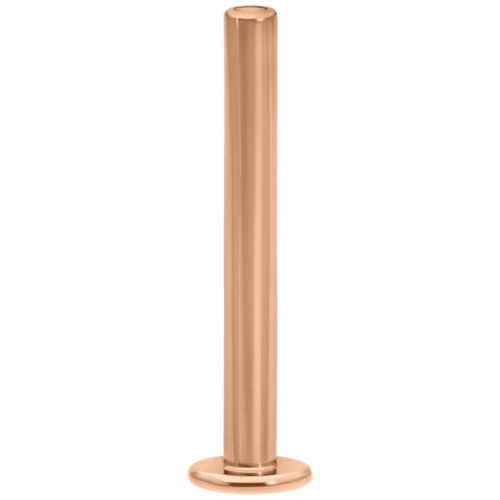 Ruusu-kultainen Labret Push-Fit titaanista, 1,2 mm paksu, 6,0 mm pitkä valkoisella taustalla