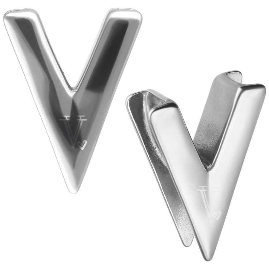 Hopeiset Verena Venus V Earsaddles valkoisella taustalla