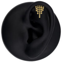 Wildcat® Helix -kärki 18K kultaa Kultainen Helix-kärki korvaan, jossa on kirkkaita kristalleja mustalla taustalla