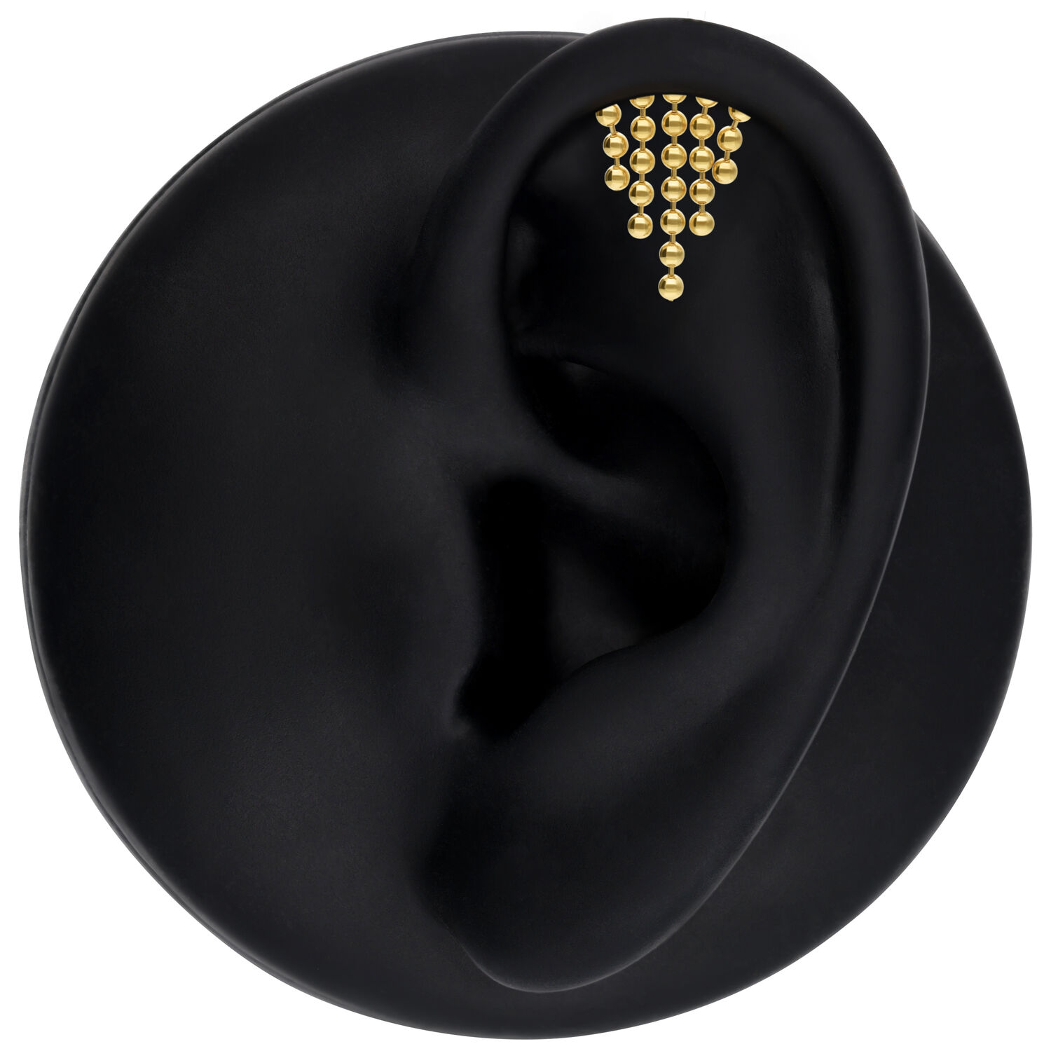 Wildcat® Helix -kärki 18K kultaa Kultainen Helix-kärki korvaan, jossa on kirkkaita kristalleja mustalla taustalla