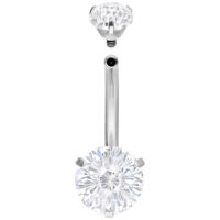 Hopeinen Firework Crystal Bananabell 8mm Hopeinen Bananabell kristallinkirkkaalla kristallilla valkoisella taustalla