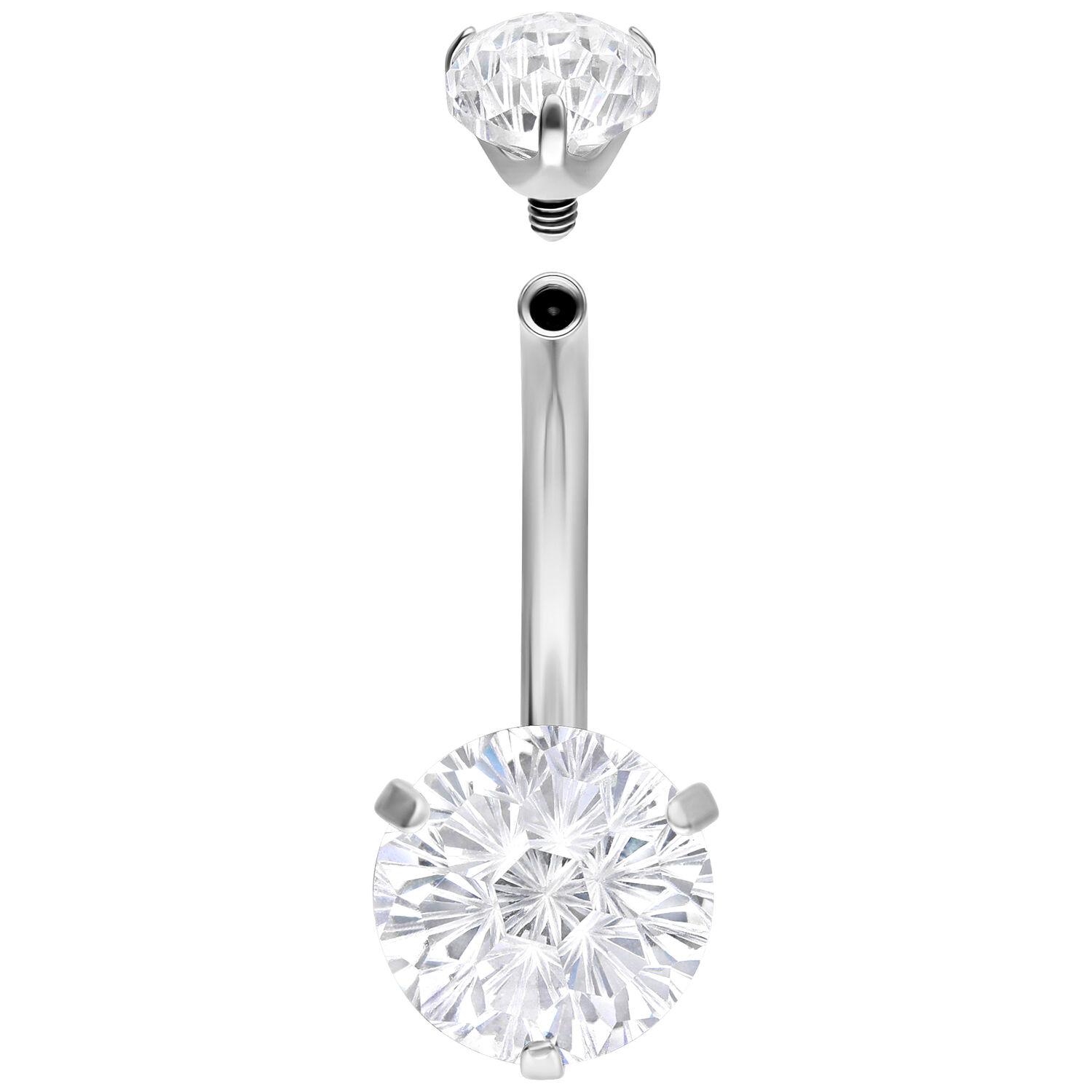 Hopeinen Firework Crystal Bananabell 8mm Hopeinen Bananabell kristallinkirkkaalla kristallilla valkoisella taustalla
