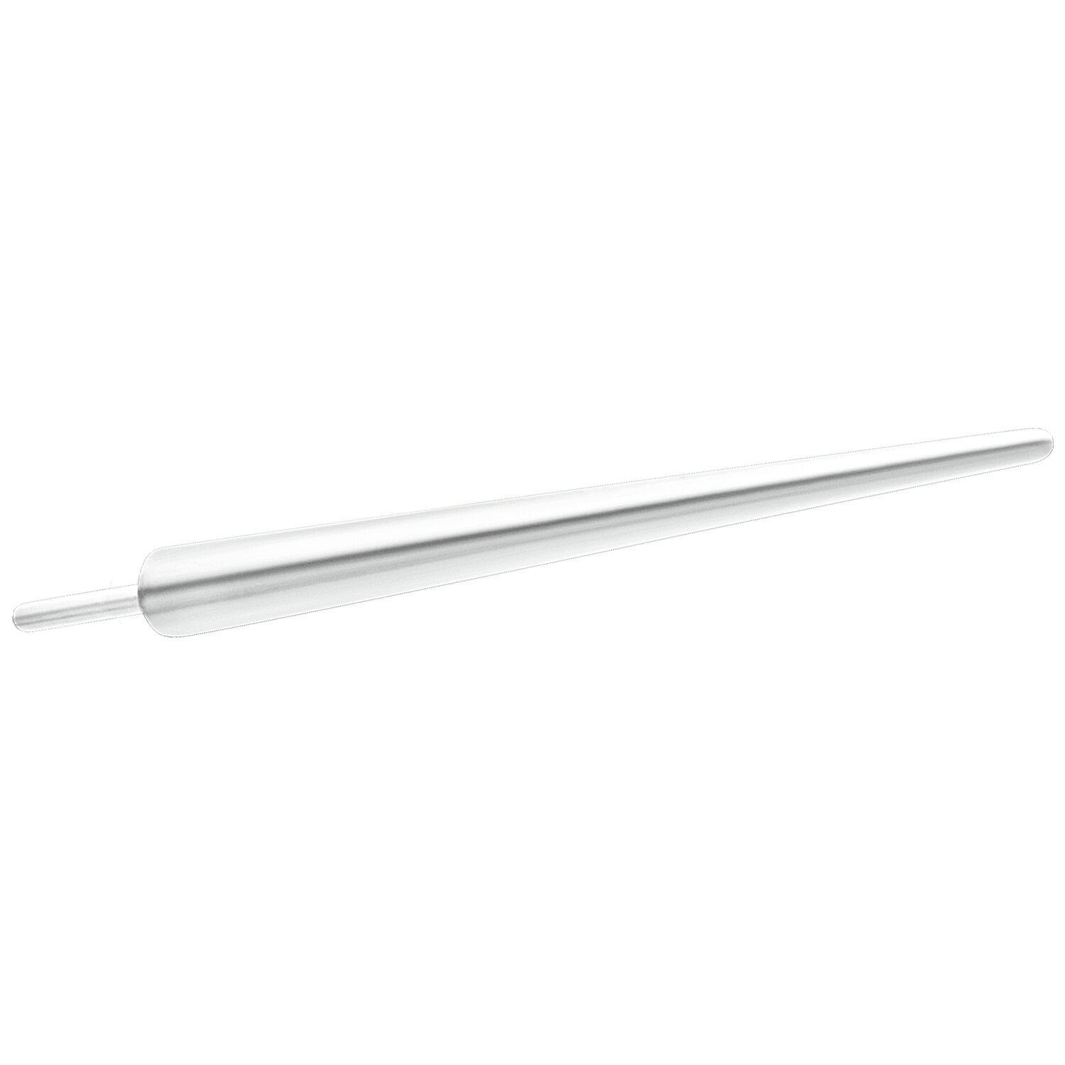 Hopeinen Push-Fit -asennustappi 1,2 mm Hopeinen titaani asennustappi, 1,2 mm paksu, valkoisella taustalla