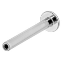 Hopeinen Push-Fit Labret 1,2x5mm Titaani Hopeinen labret titaanista, 1,2 mm paksuus, 5 mm pituus valkoisella taustalla