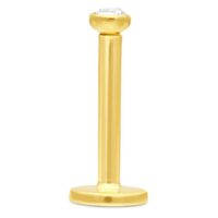 18K Kultainen Labret Kristallilla Kultainen 18K Labret kirkkaalla kristallilla valkoisella taustalla