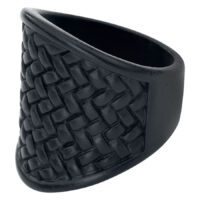 Anti-Black messinkisormus koko 21 mm Musta messinkisormus punotulla kuviolla, koko 21 mm