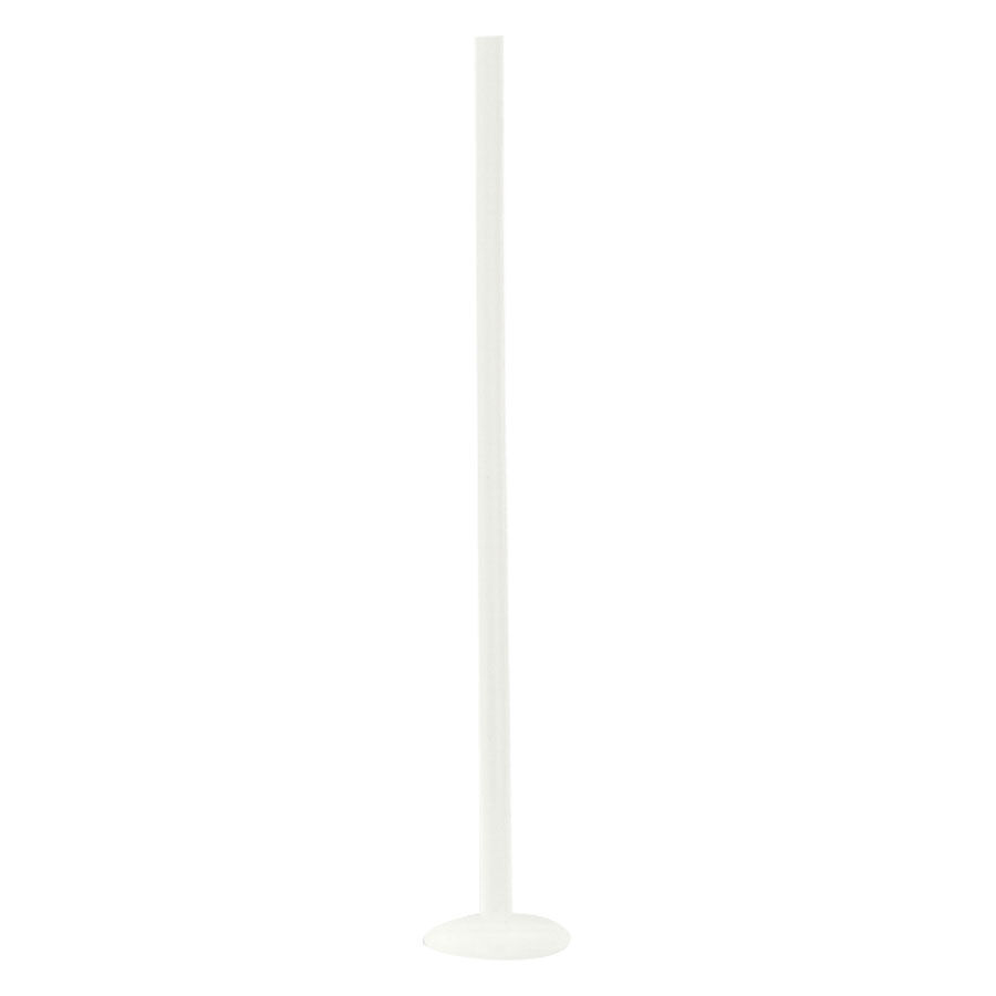 Pitkä Bioplast-tikku valkoisena, 1.6 mm paksuus, 45 mm pituus valkoisella taustalla