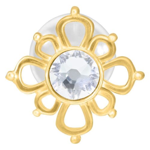 Kultainen labret kristallilla itämaisessa designissa valkoisella taustalla