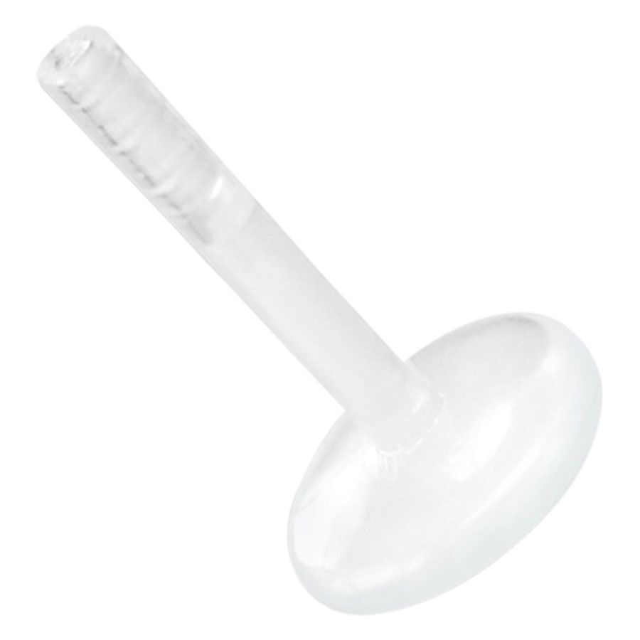 Kirkas PTFE Labret-tappi sisäkierteellä Kirkas PTFE Labret-tappi Wildcatilta valkoisella taustalla