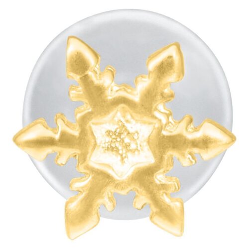 Kultainen Snowflake Labret valkoisella taustalla