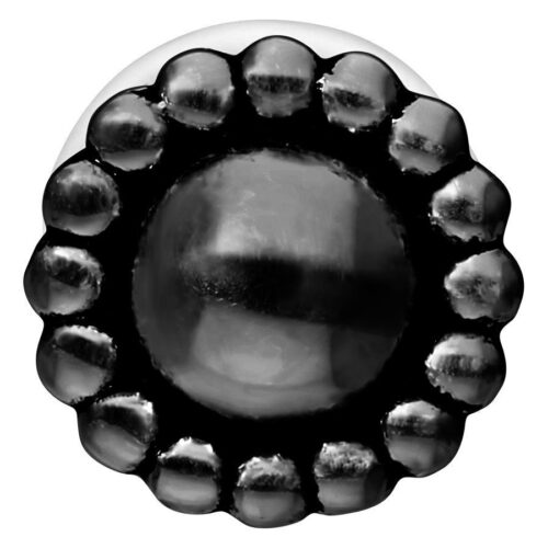 Musta Nub Labret Push-Fit -lävistys valkoisella taustalla