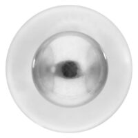 Hopeinen Ball Push-Fit Labret valkoisella taustalla