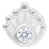 Hopeinen Mermaid Push-Fit Labret kristallilla Hopeinen Push-Fit Labret kirkkaalla kristallilla, studiotausta