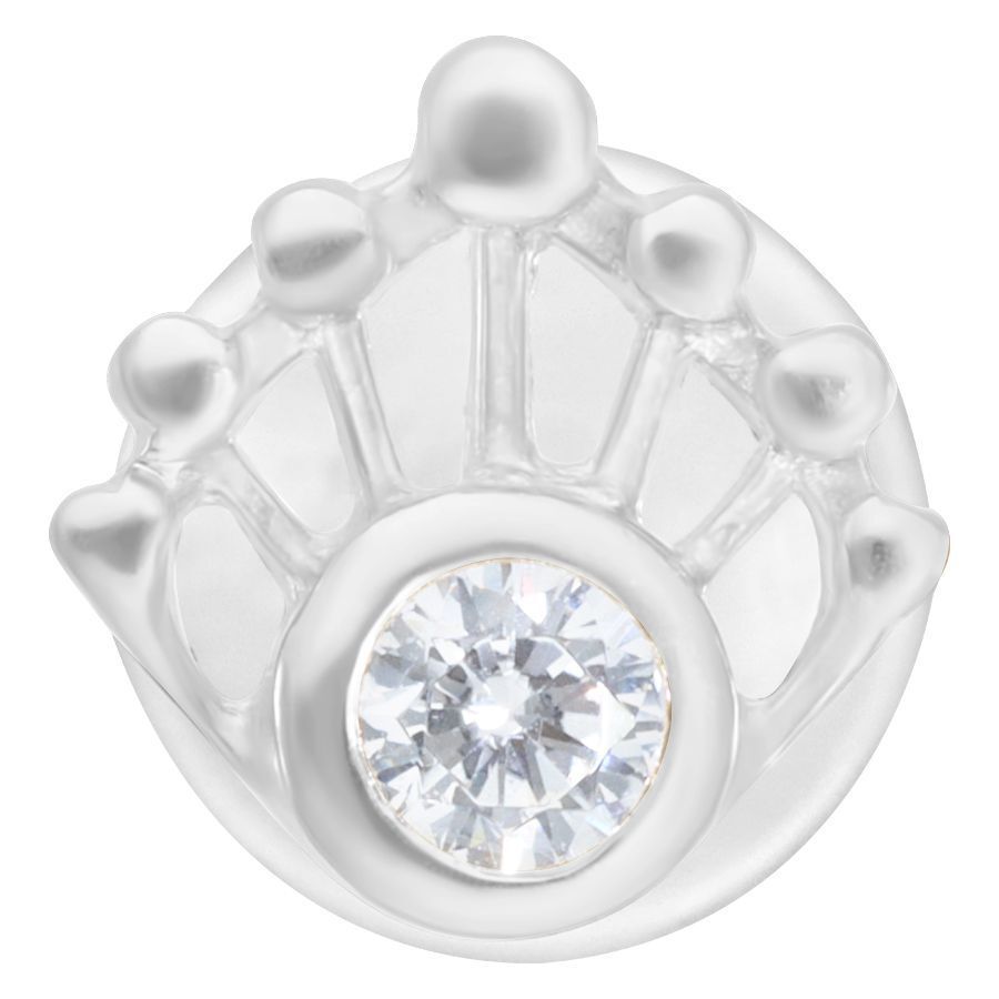 Hopeinen Mermaid Push-Fit Labret kristallilla Hopeinen Push-Fit Labret kirkkaalla kristallilla, studiotausta