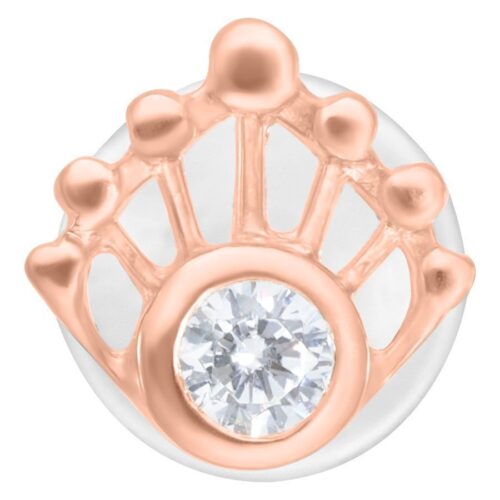 Ruusukultainen Mermaid Push-Fit Labret kirkkaalla kristallilla valkoisella taustalla