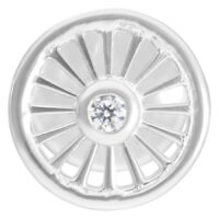 Suncircle Push-Fit Labret Hopea Kristallilla Hopeinen Suncircle Push-Fit Labret pyöreällä kristallilla valkoisella taustalla