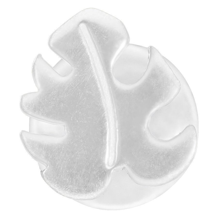 Hopeinen Monstera Push-Fit Labret Hopeanvärinen Monstera Labret Push-Fit -muotoilulla valkoisella taustalla