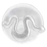 Hopeinen Snake Push-Fit Labret -koru valkoisella taustalla