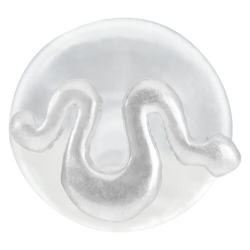 Hopeinen Snake Push-Fit Labret -koru valkoisella taustalla