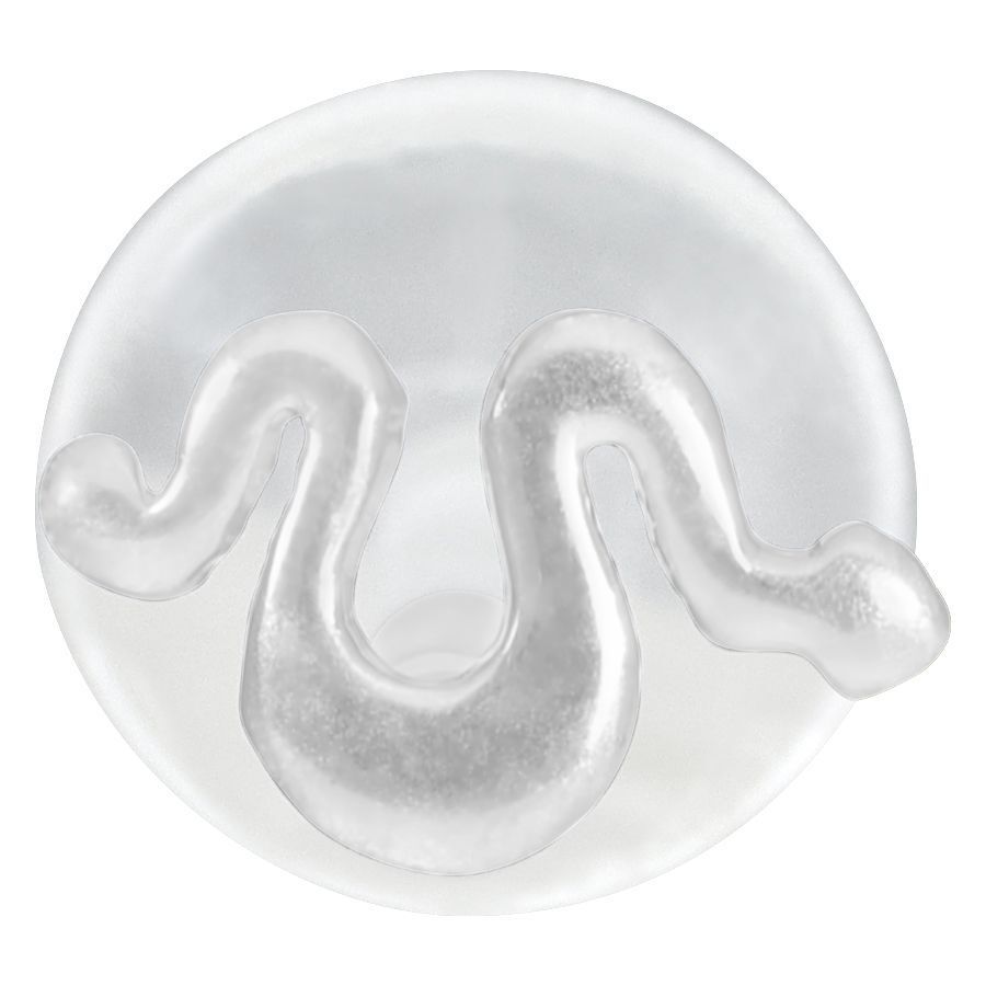 Hopeinen Snake Push-Fit Labret -koru valkoisella taustalla