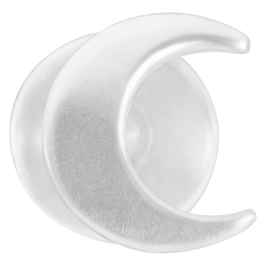 Hopeinen Moon Push-Fit Labret Bioplastista Hopeanvärinen Moon Push-Fit Labret Bioplastista valkoisella taustalla