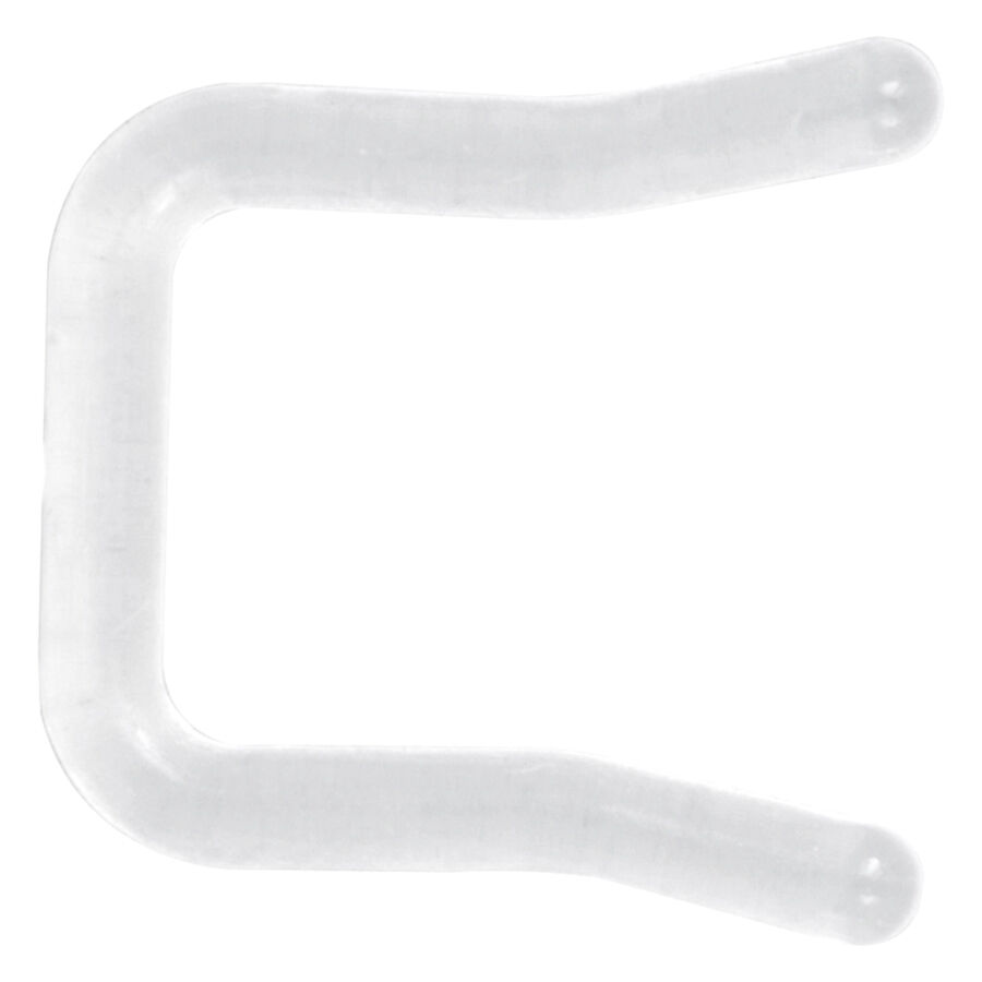 Läpinäkyvä Septum Keeper Bioplastista Läpinäkyvä, kaareva septum keeper joustavasta bioplastista valkoisella taustalla