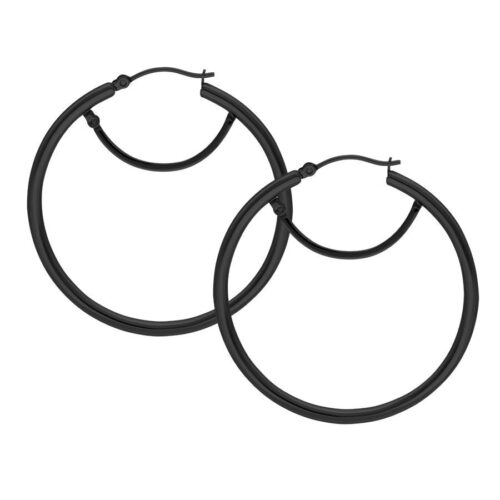 Mustat korvakorut klipsikiinnityksellä, 45 MM, valkoisella taustalla