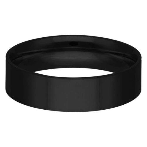 Musta rengas kirurginteräksestä 316L, koko 22,0 mm, valkoisella taustalla