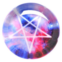 Galaxy Pentagram -plugi sininen-pinkki Pyöreä akryyliplugi sininen-pinkki Galaxy-pentagrammikuviolla