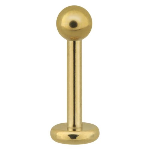 Kultainen ruostumaton teräs-labret pallolla valkoisella taustalla