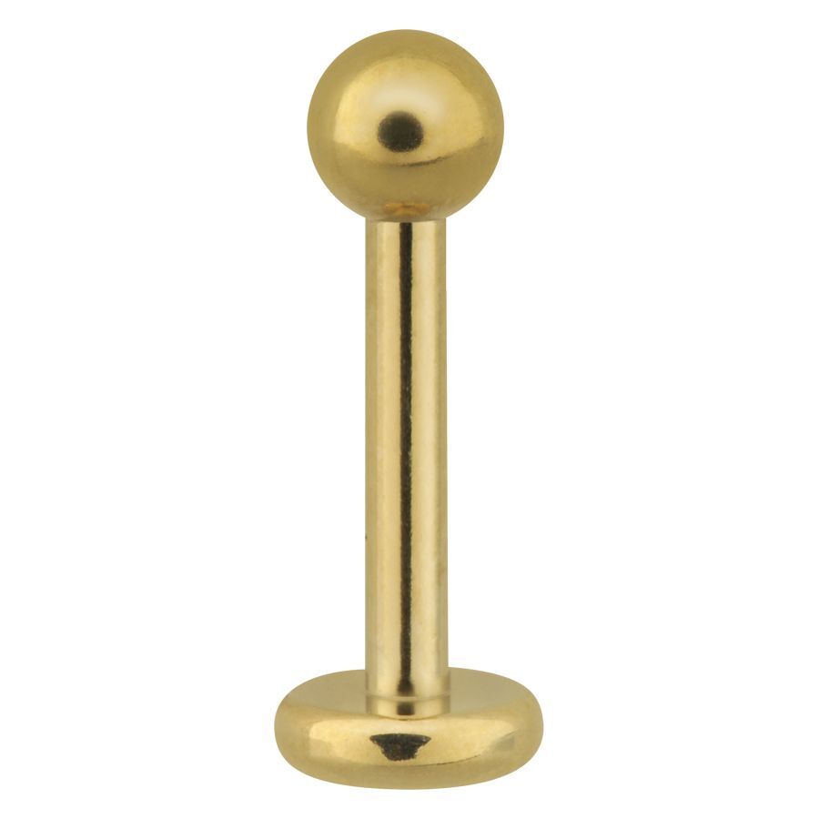 Kultainen ruostumaton teräs-labret pallolla valkoisella taustalla
