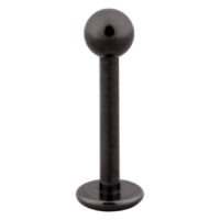 Musta labret-piercing kirurginteräksestä Musta labret kirurginteräksestä valkoisella taustalla