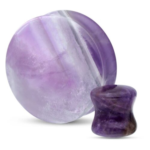Lila kivi plugi, jossa on sileä pinta ja kevyt väriliuku